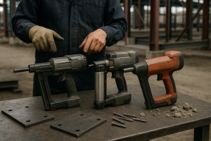 تفاوت تفنگ میخکوب چاشنی دار، گازی و باروتی