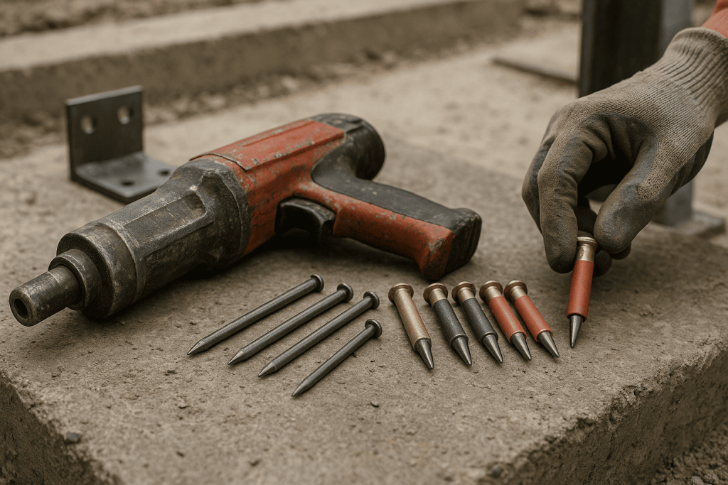 انتخاب میخ و چاشنی تفنگ میخکوب